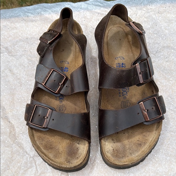 Birkenstock size 42 Milano Brown Leather Sandal with Back Strap - Picture 2 of 10